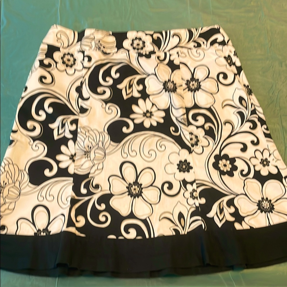Clear out sale! Floral Black and White Women's Skirt.